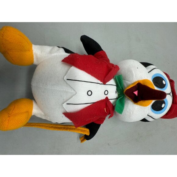 Vintage Christmas Penguin Plush Toy In Red Santa Outfit With Bow Tie & Hat READ - Picture 3 of 6